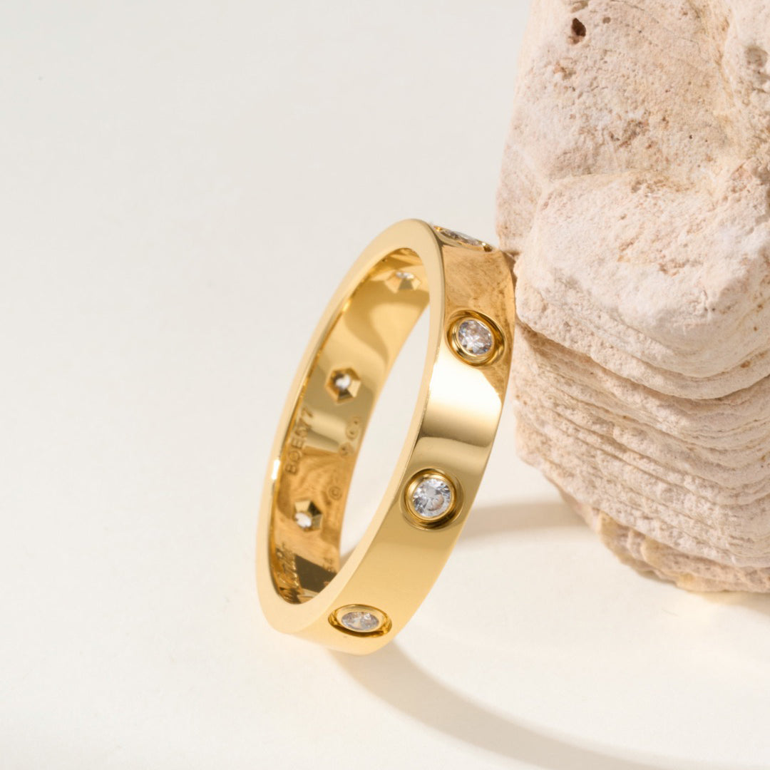 [Camiery] LOVE 4MM 8 DIAMOND RING
