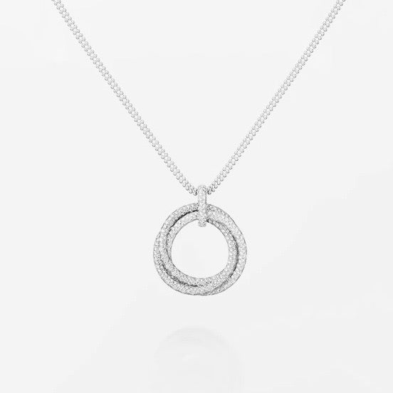 [Camiery] TRINITY LARGE FULL DIAMOND  NECKLACE