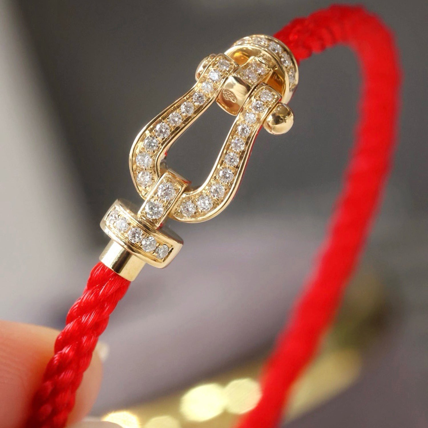 [CLOVER JEWELRY]FORCE LARGE HORSESHOE FULL DIAMOND BRACELET GOLD