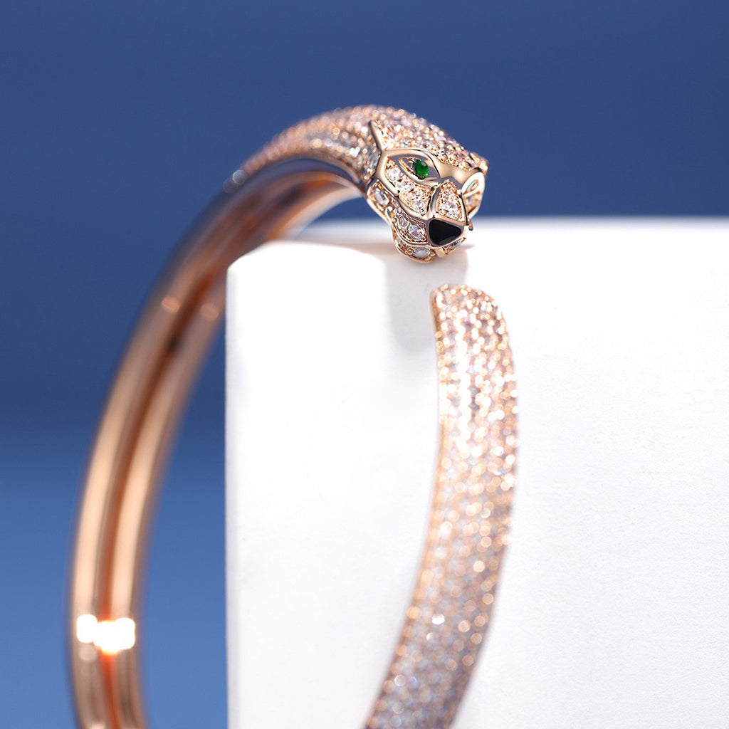 [Camiery] PANTHERE FULL DIAMOND OPEN BRACELET