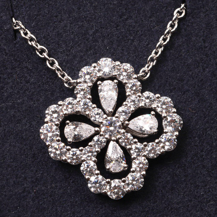 [Camiery]LOOP NECKLACE FULL MOTIF DIAMOND 16MM MULTIPLE COLORS