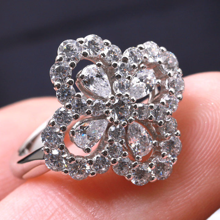 [Camiery]LOOP RING FULL MOTIF DIAMOND 16MM SILVE