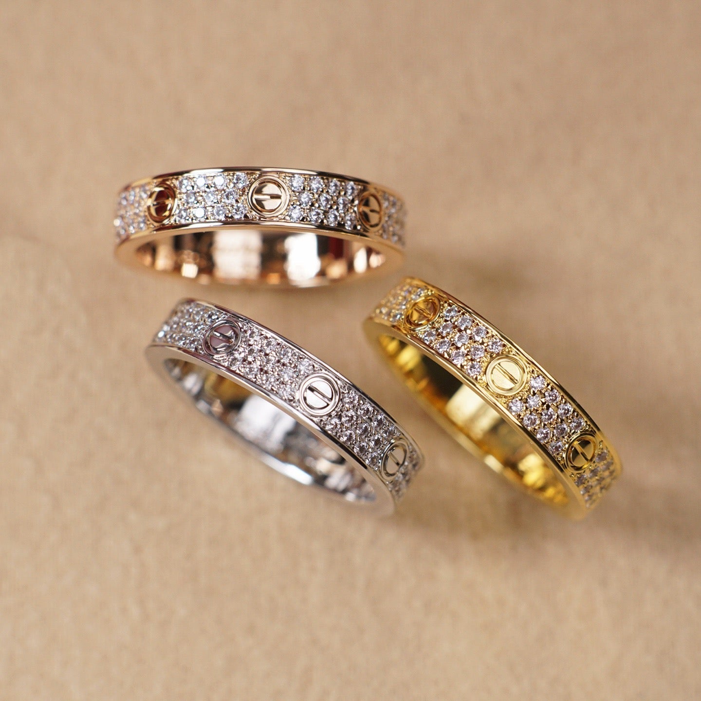 [Camiery] LOVE RING 4.0MM DIAMOND PAVED