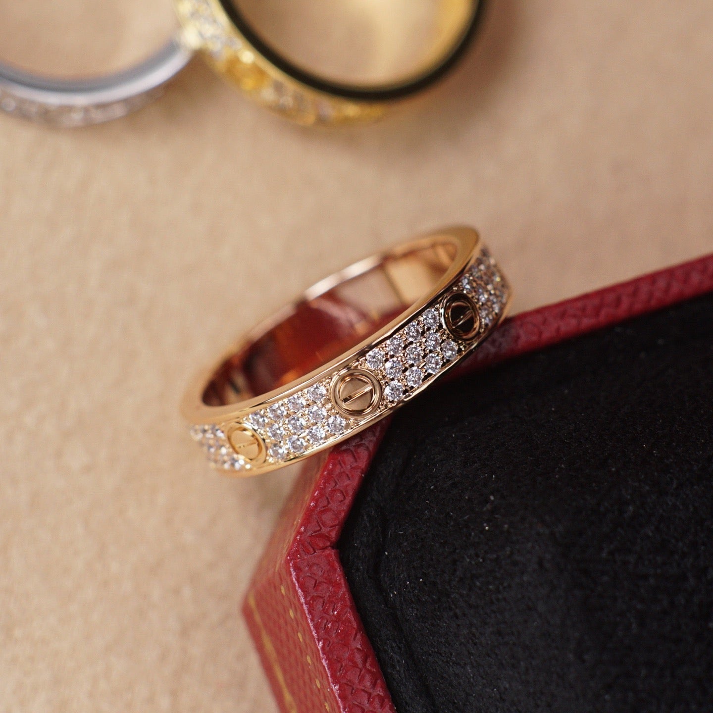 [Camiery] LOVE RING 4.0MM DIAMOND PAVED