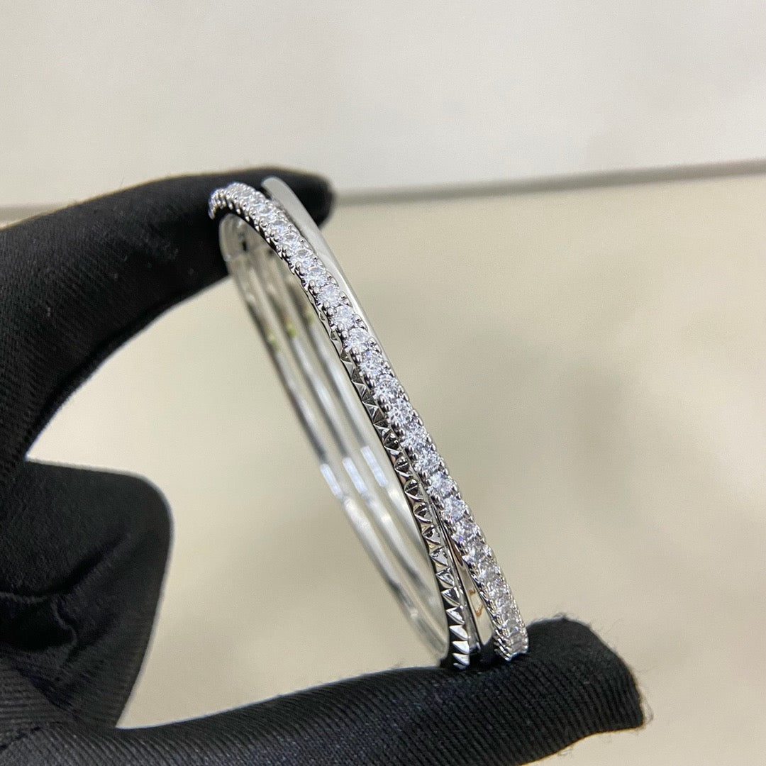 [Camiery] ETINCELLE HALF-PAVED DIAMOND BRACELET