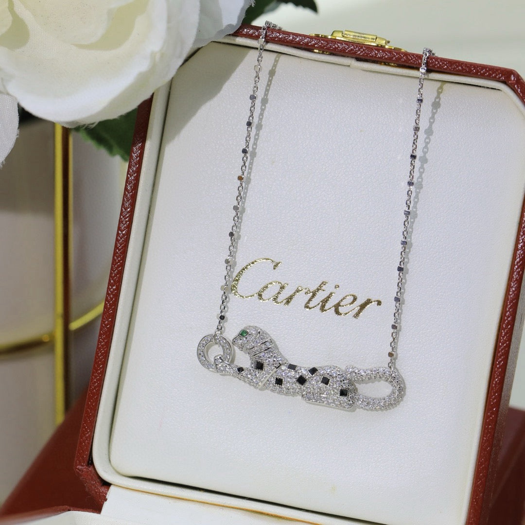 [Camiery] PANTHERE PAVED DIAMOND NECKLACE