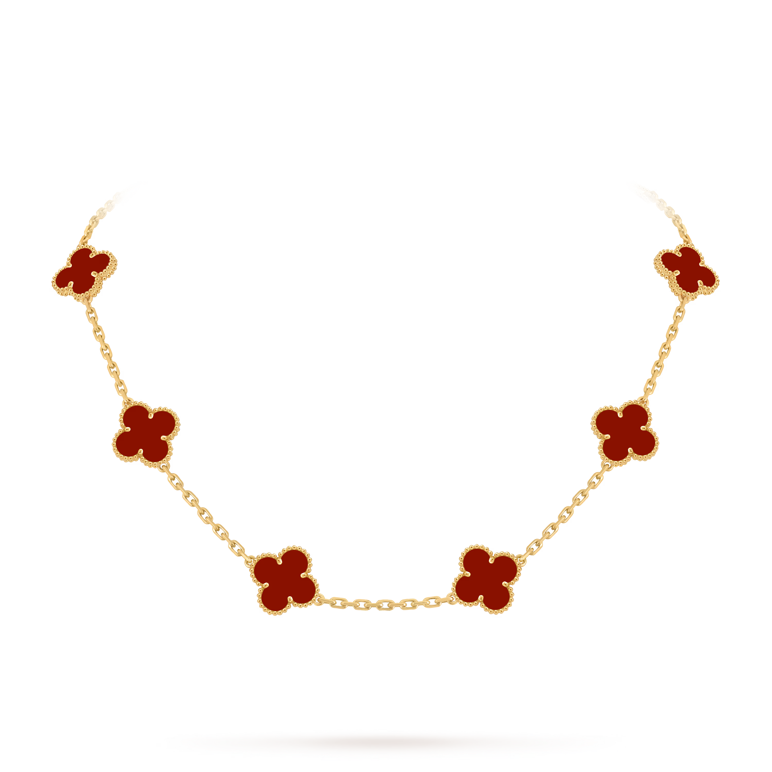 [Camiery] VA CLOVER 10 MOTIFS CARNELIAN NECKLACE