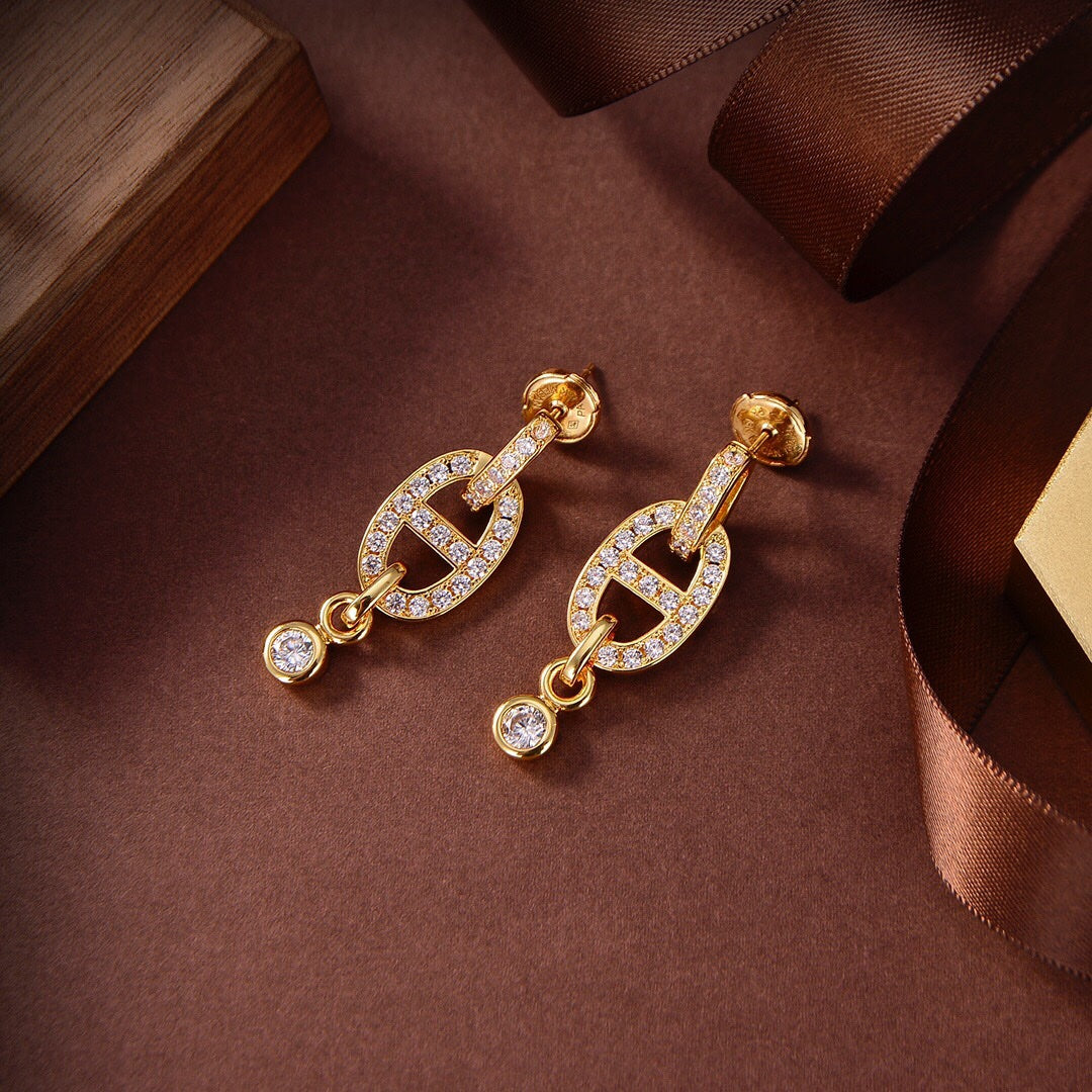 [CLOVER JEWELRY]HM CHAINE DIAMOND EARRINGS