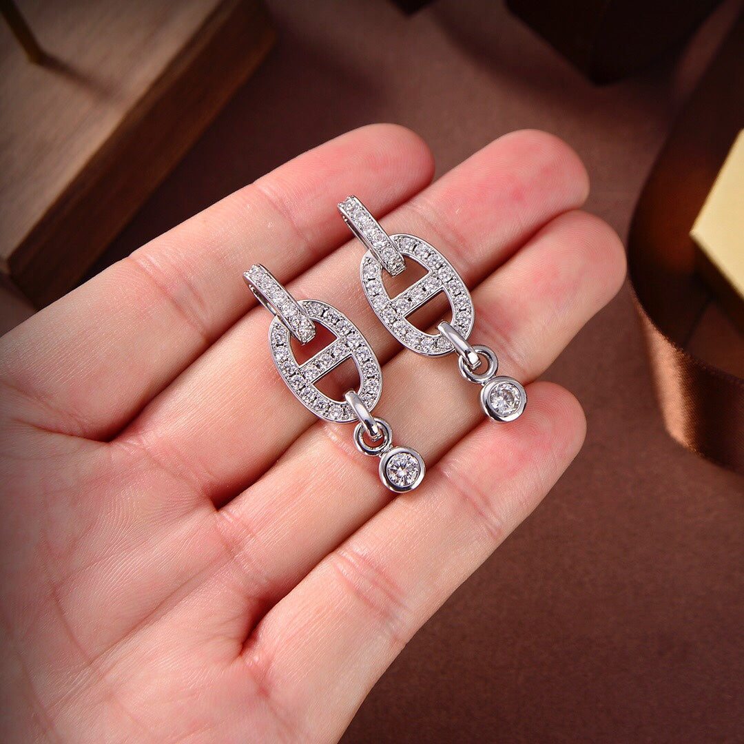 [CLOVER JEWELRY]HM CHAINE DIAMOND EARRINGS