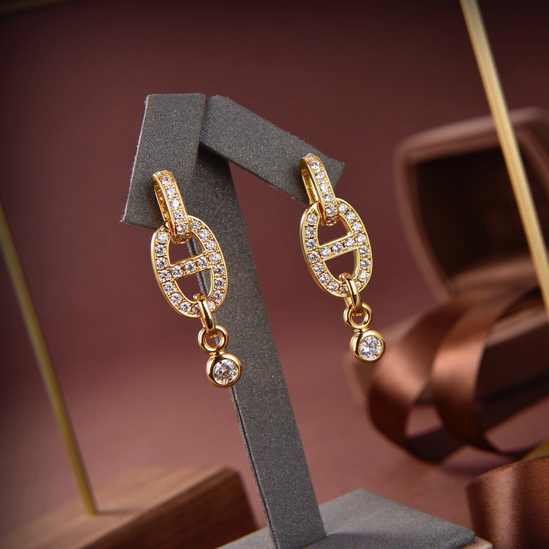 [CLOVER JEWELRY]HM CHAINE DIAMOND EARRINGS