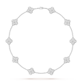 [Camiery] VA CLOVER 10 MOTIFS DIAMOND WHITE GOLD NECKLACE