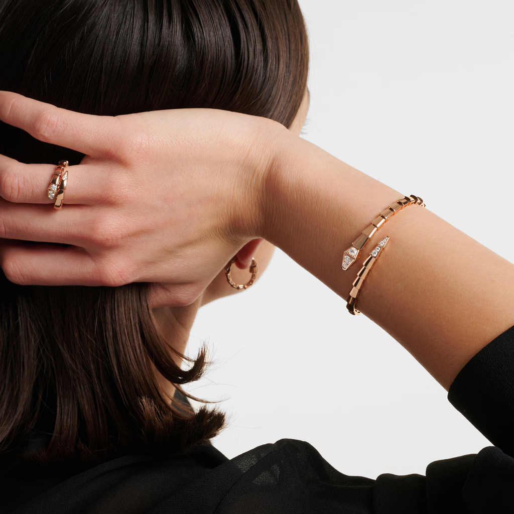 [Camiery] SNAKE-SHAPED BRACELET DIAMOND(ROSE GOLD)
