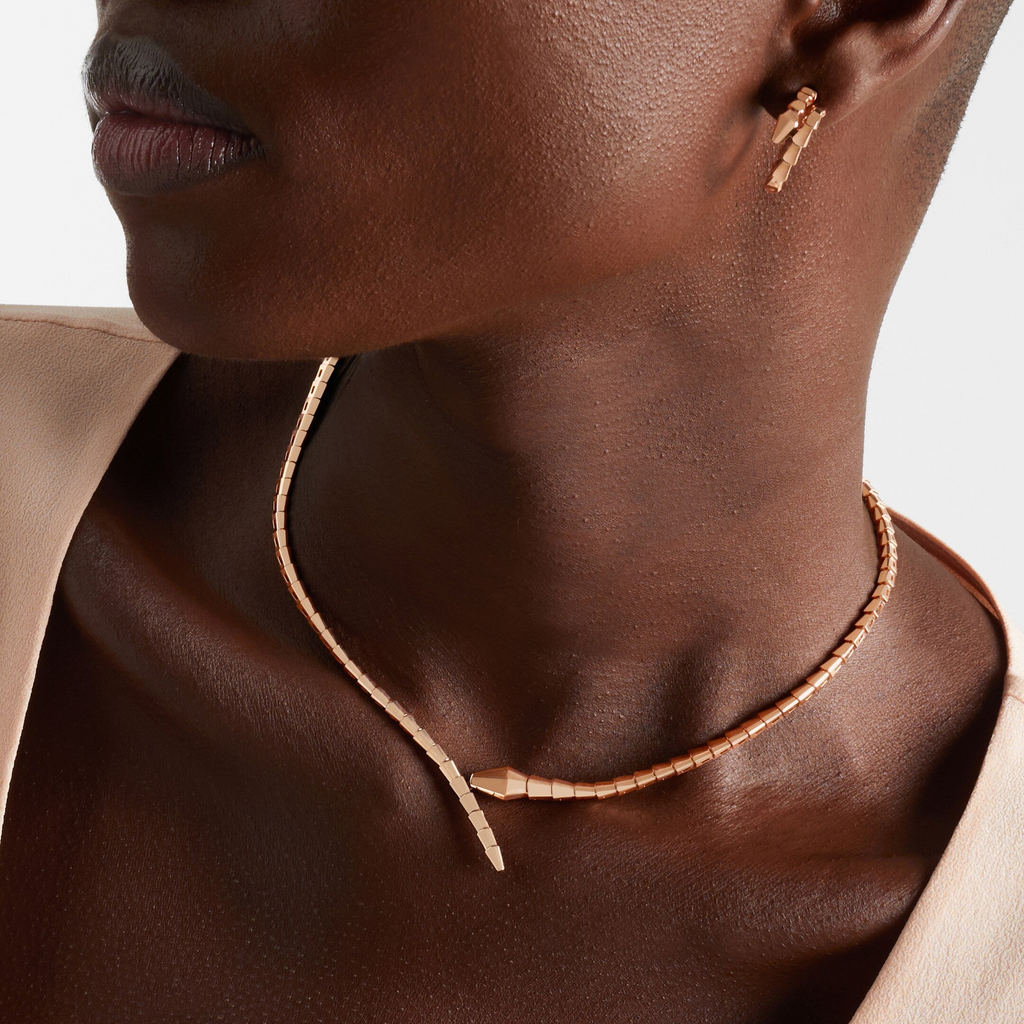 [Camiery] SNAKE-SHAPED NECKLACE (ROSE GOLD)