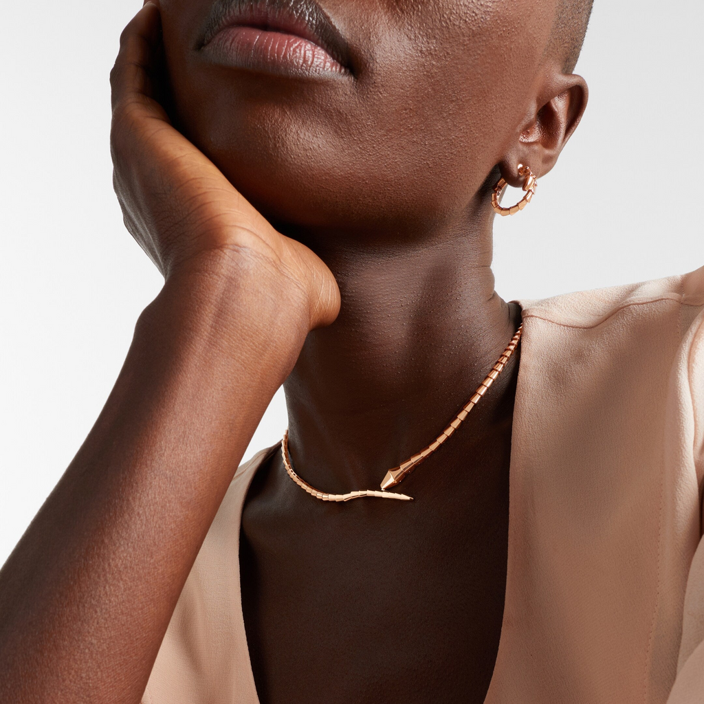 [Camiery] SNAKE-SHAPED NECKLACE (ROSE GOLD)