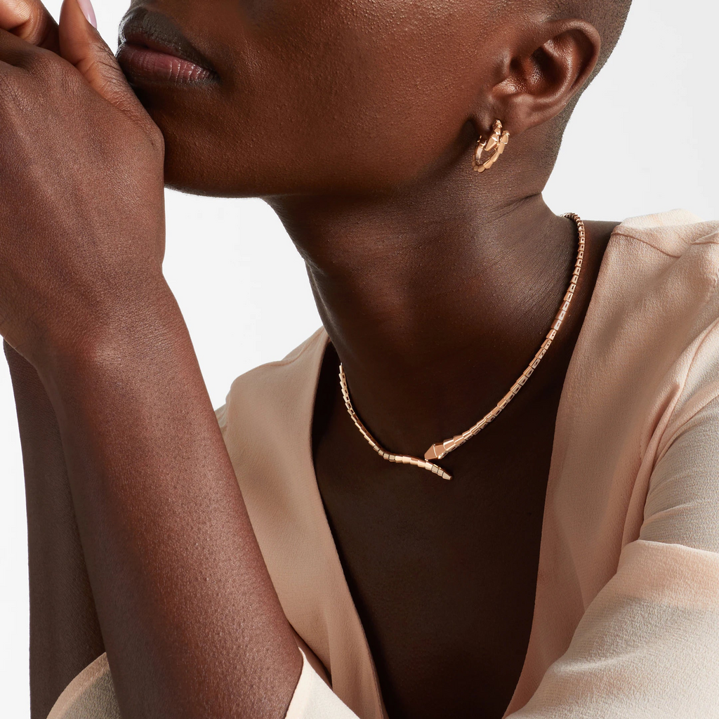 [Camiery] SNAKE-SHAPED EARRINGS (ROSE GOLD)
