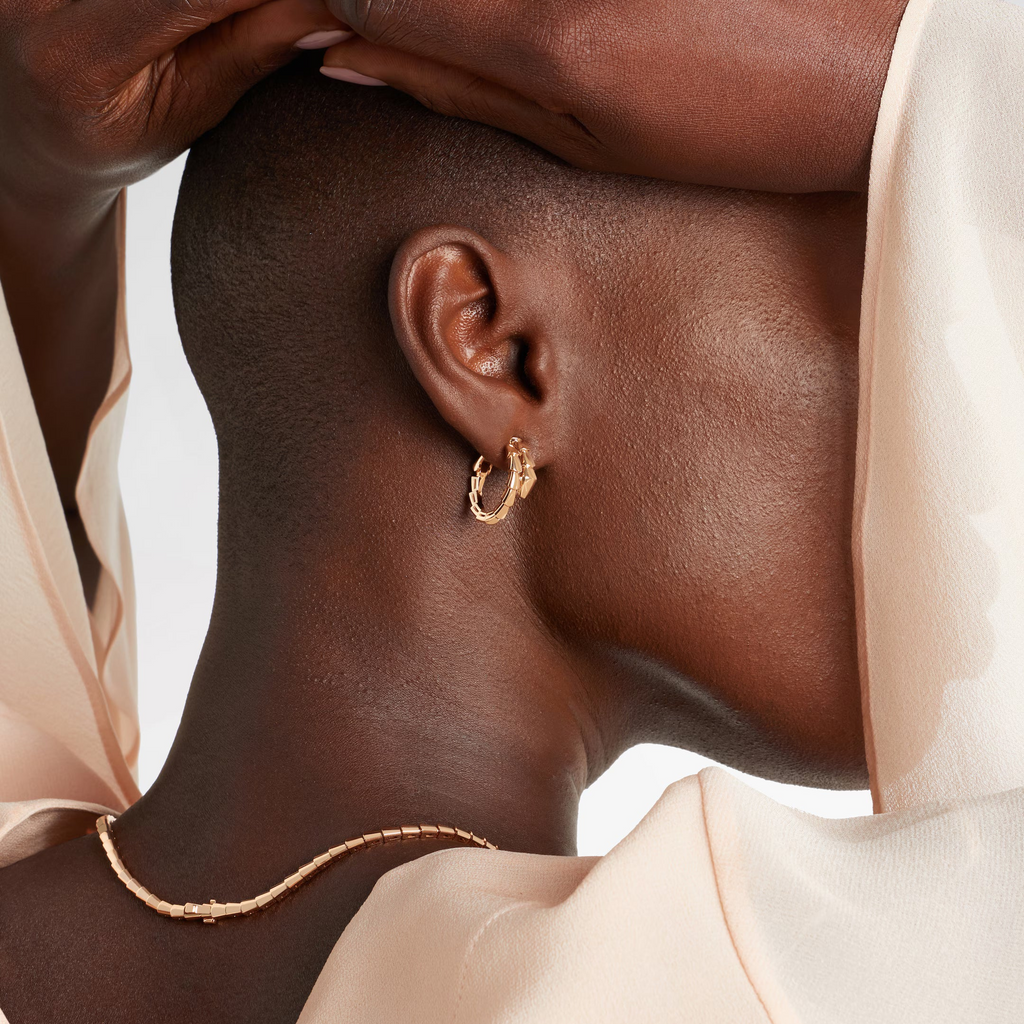 [Camiery] SNAKE-SHAPED EARRINGS (ROSE GOLD)