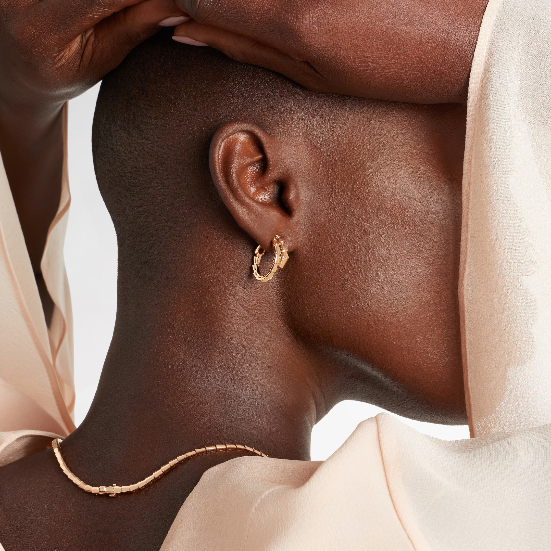 [Camiery] SNAKE-SHAPED EARRINGS (ROSE GOLD)