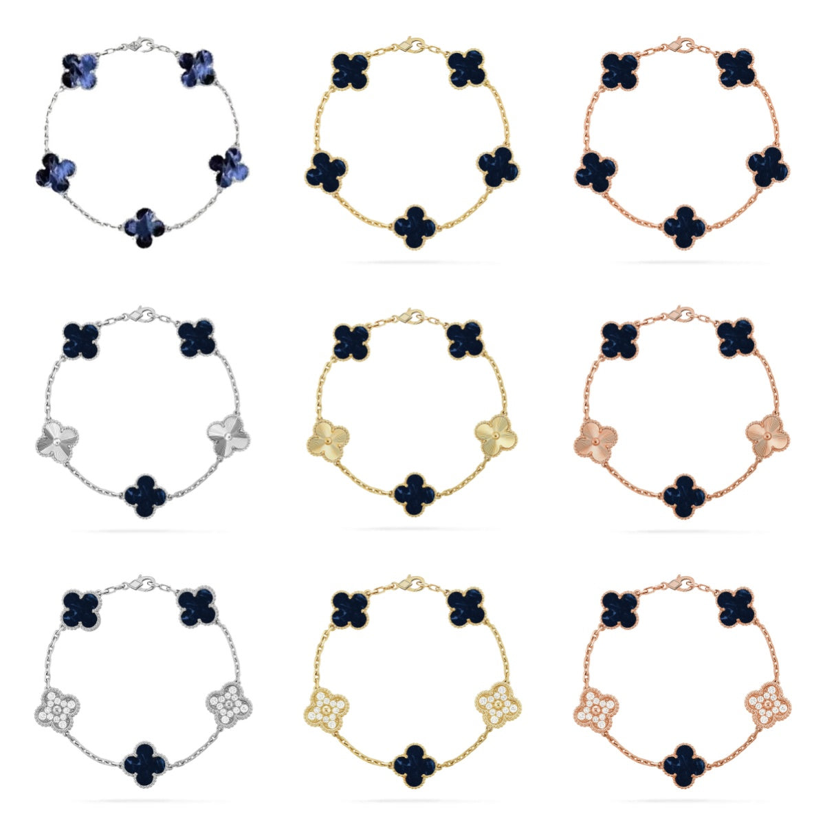 [Camiery]CLOVER 5 MOTIF PIETERSITE BRACELET COLLECTION