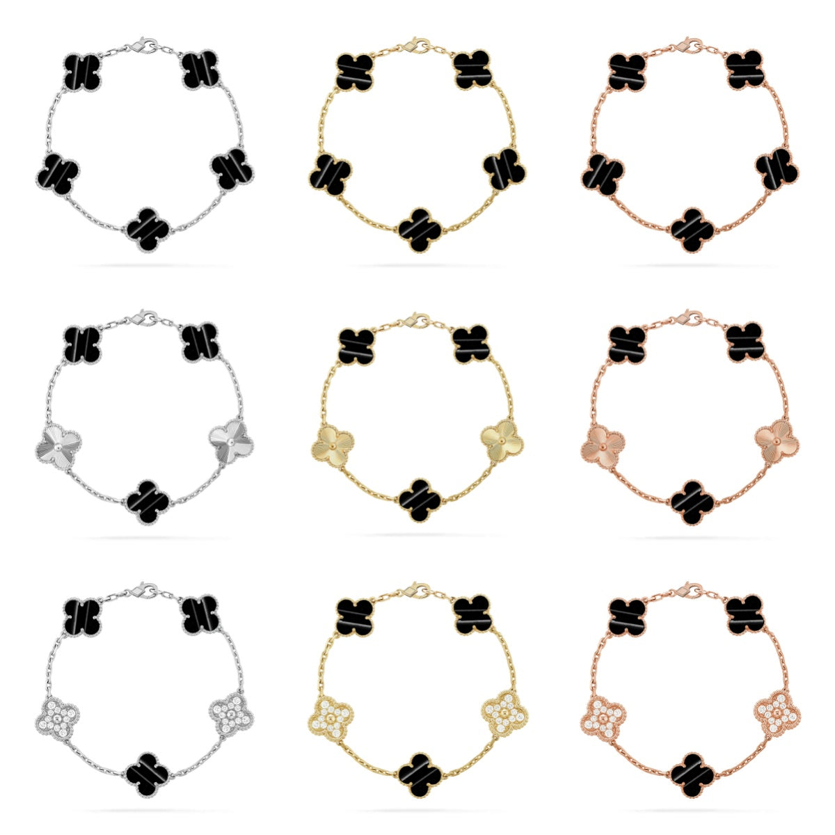 [Camiery] CLOVER 5 MOTIF PULSAR STONE BRACELET COLLECTION