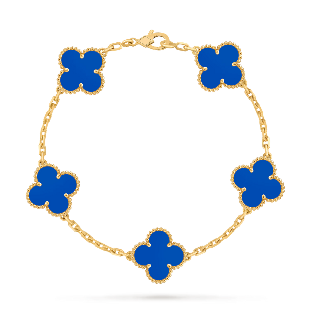 [Camiery] VA CLOVER 5 MOTIFS BLUE BRACELET
