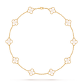 [Camiery] VA CLOVER 10 MOTIFS WHITE MOP NECKLACE