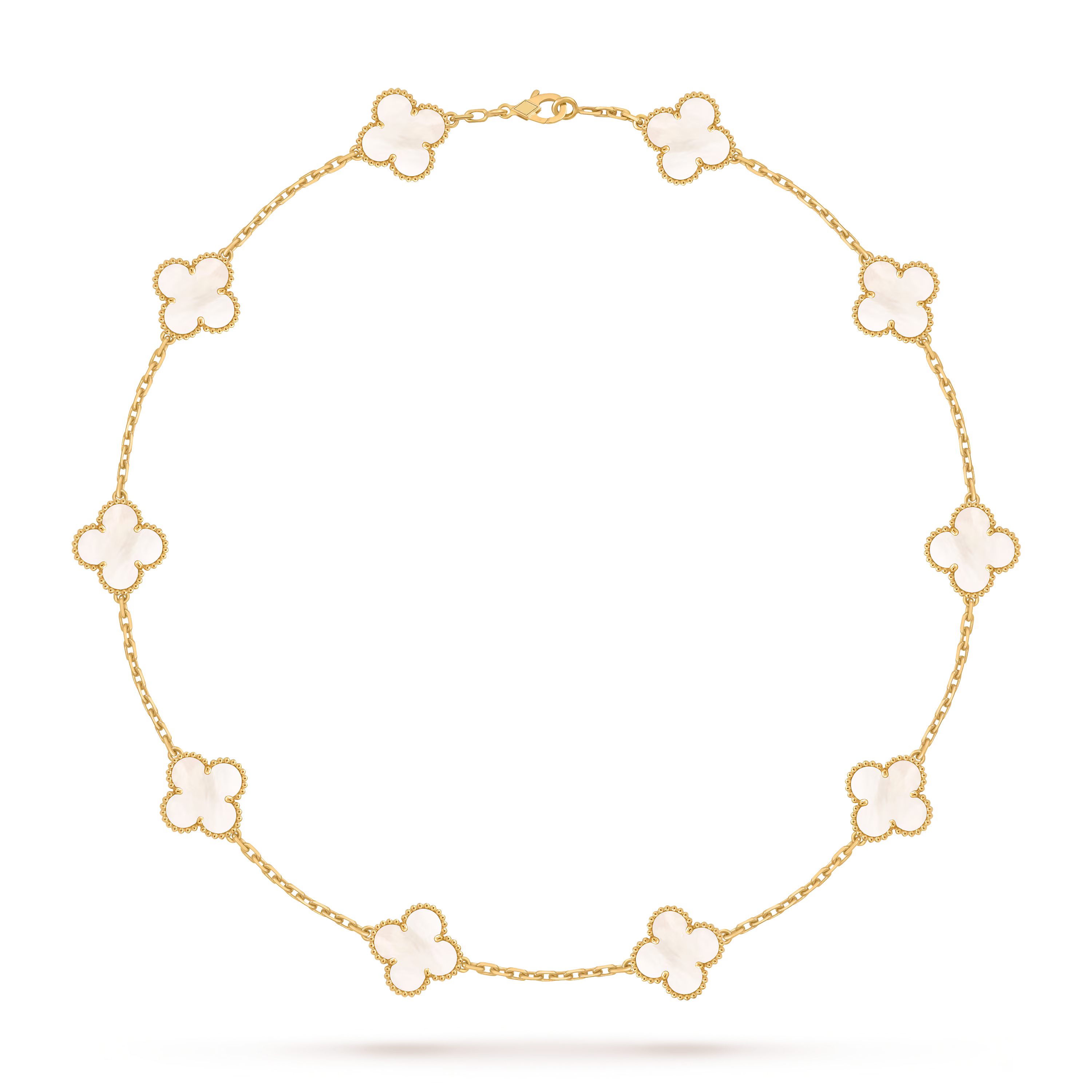 [Camiery] VA CLOVER 10 MOTIFS WHITE MOP NECKLACE
