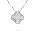 [Camiery] VA CLOVER 25MM LARGE  DIAMOND WHITE GOLD NECKLACE
