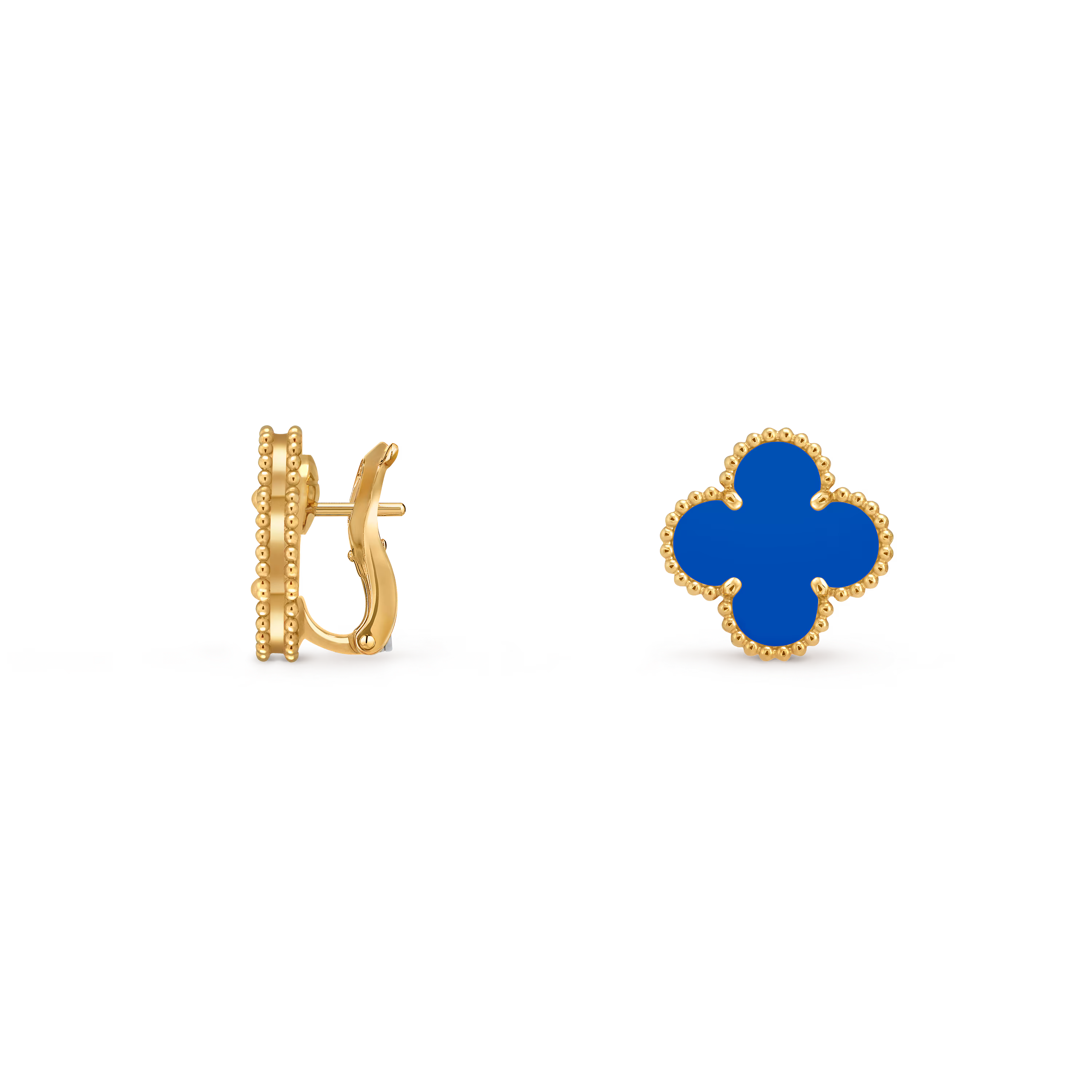 [Camiery] VA CLOVER 1 MOTIFS AGATE GOLD EARRINGS