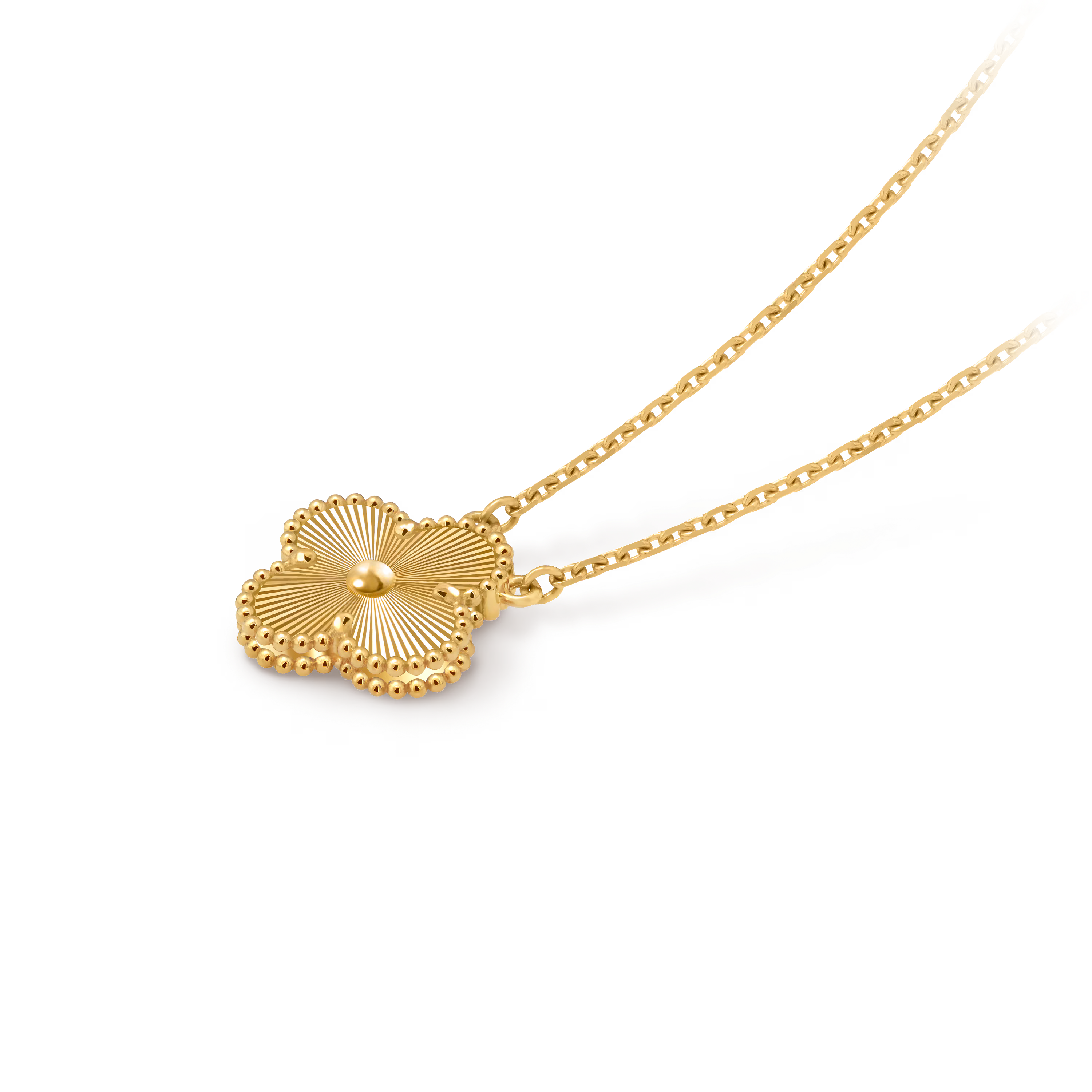 [Camiery] VA CLOVER 15MM LASER GOLD NECKLACE