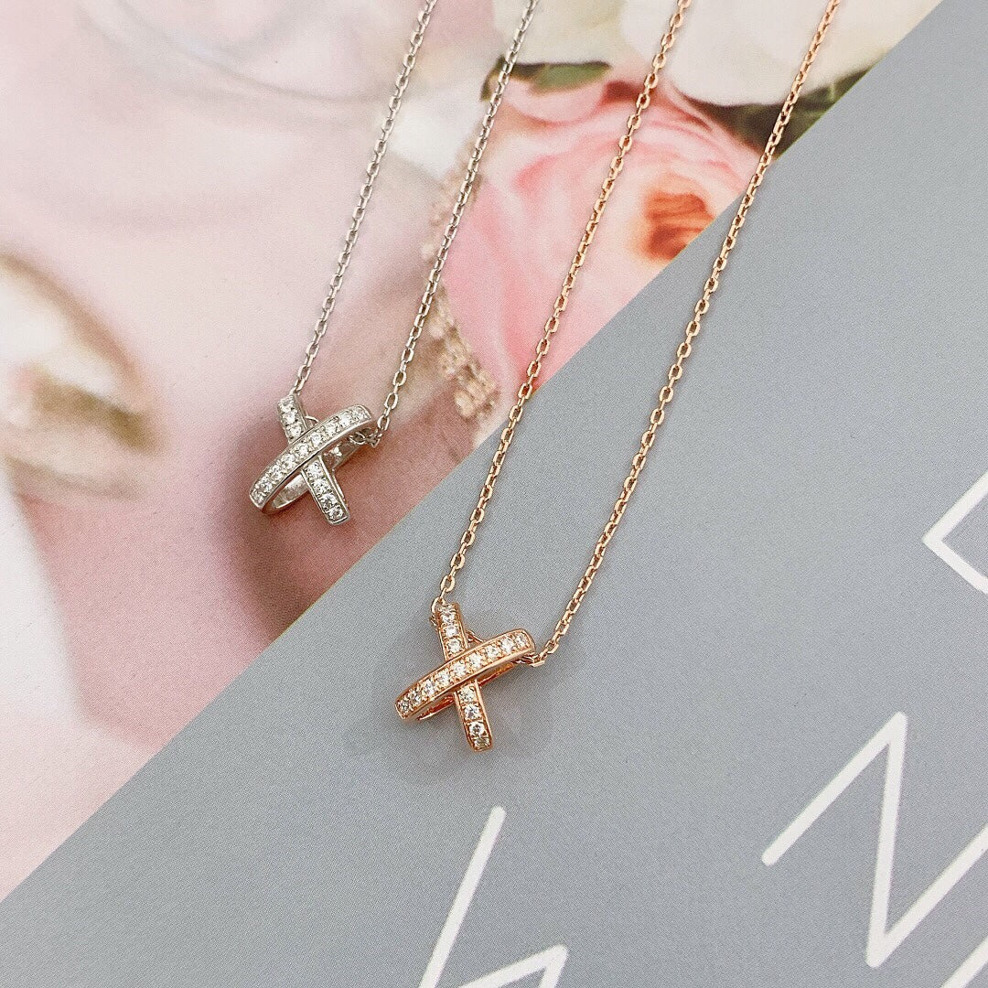[CLOVER JEWELRY]JEUX DE DIAMOND NECKLACE