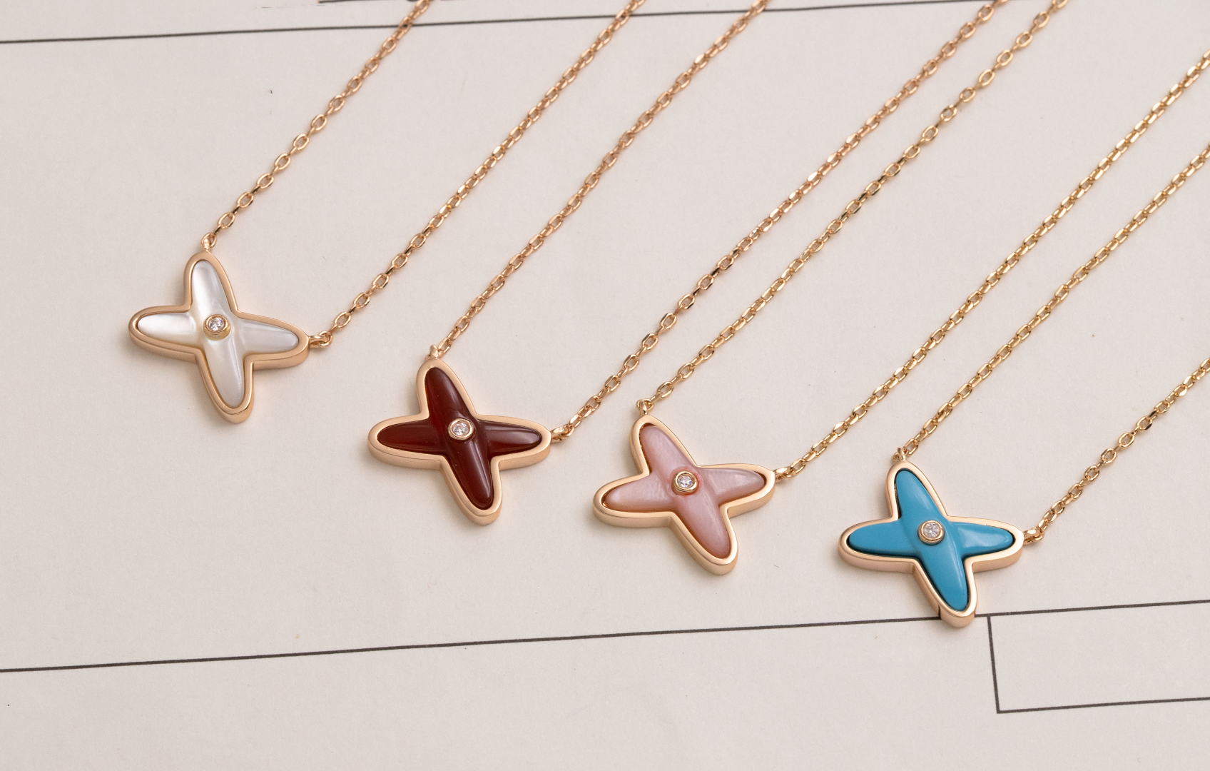[CLOVER JEWELRY]JEUX DE NECKLACE 1 DIAMOND