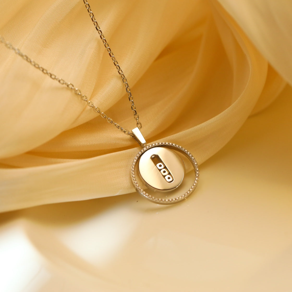 [Camiery]LUCKY MOVE MM SILVER DIAMOND NECKLACE
