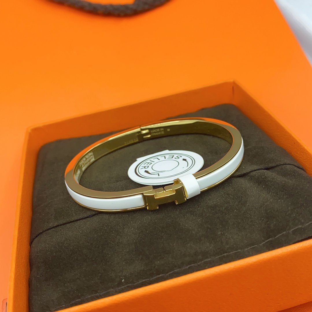 [Camiery]CLASSIC HM CLIC WHITE 8MM ENAMEL BRACELET