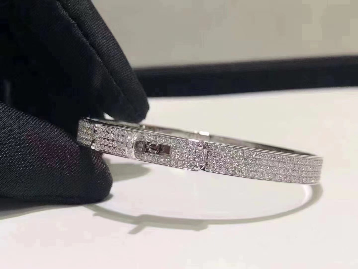 [Camiery]HM KELLY BRACELET IN SILVER AND FULL PAVE DIAMOND