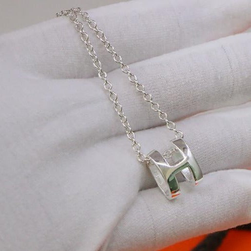 [CLOVER JEWELRY]HM NECKLACE H LETTER OVAL SERIES