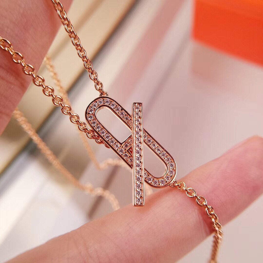 [CLOVER JEWELRY]HM FIRE PIG NOSE NECKLACE TRENDY STREET