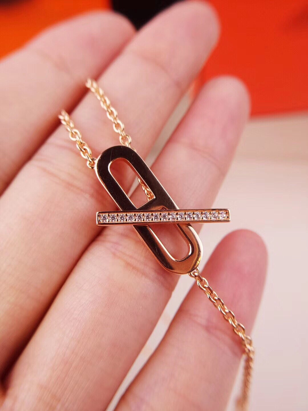 [CLOVER JEWELRY]HM FIRE PIG NOSE NECKLACE TRENDY STREET