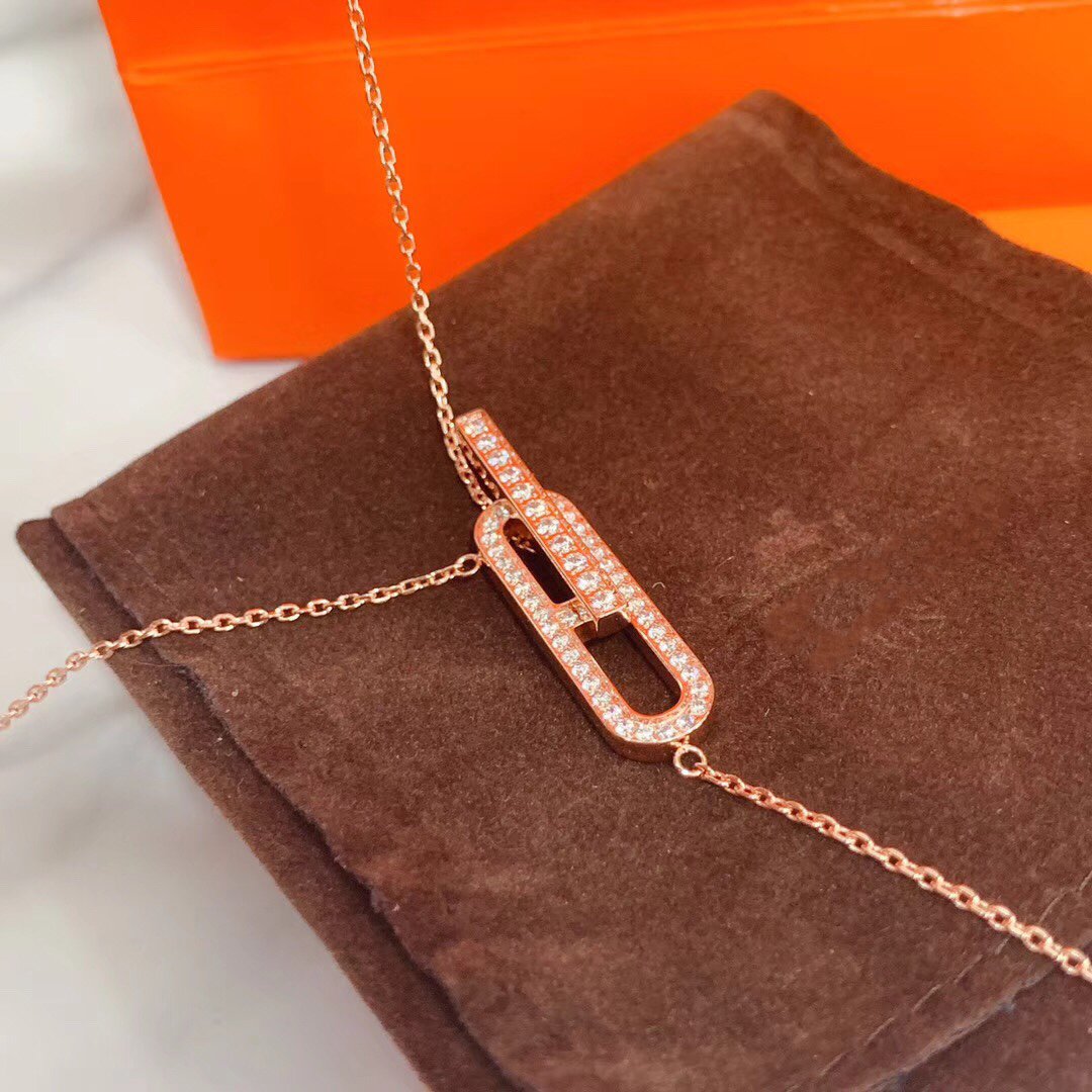[CLOVER JEWELRY]HM NECKLACE PLATINUM ROSE GOLD DIAMOND