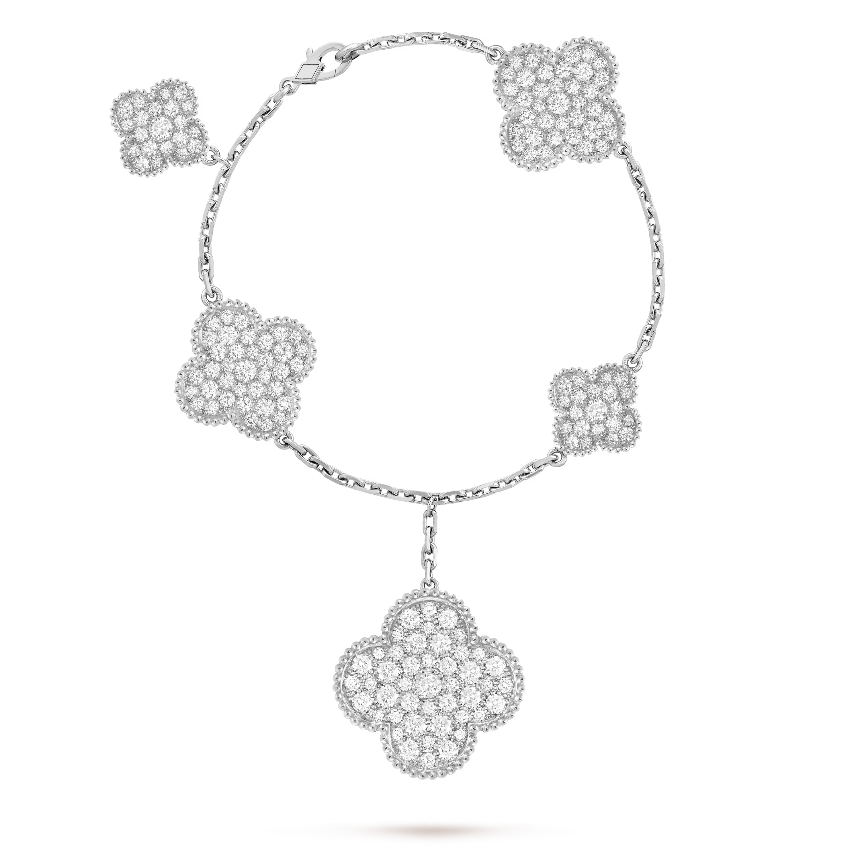 [Camiery] VA CLOVER 6 MOTIFS WHITE GOLD DIAMOND BRACELET
