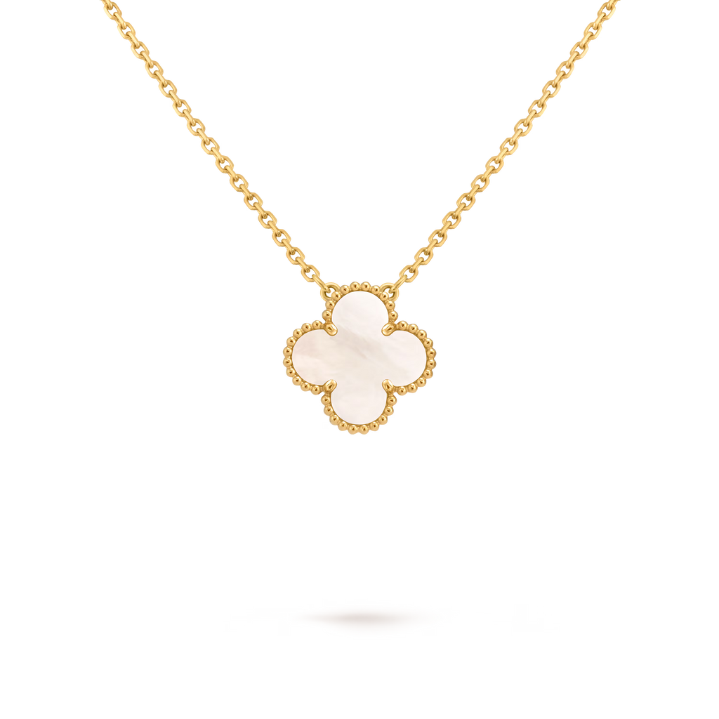 [Camiery] VA CLOVER 15MM WHITE PEARL MOP GOLD NECKLACE