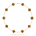 [Camiery] VA CLOVER 10 MOTIFS TIGER EYE NECKLACE