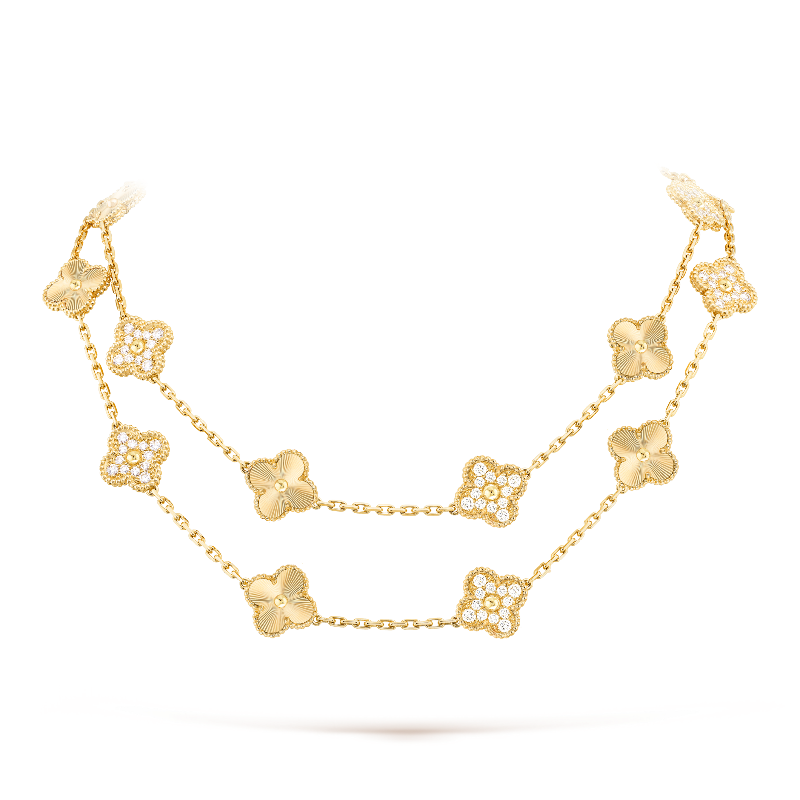 [Camiery]CLOVER 20 MOTIFS LASER DIAMOND NECKLACE