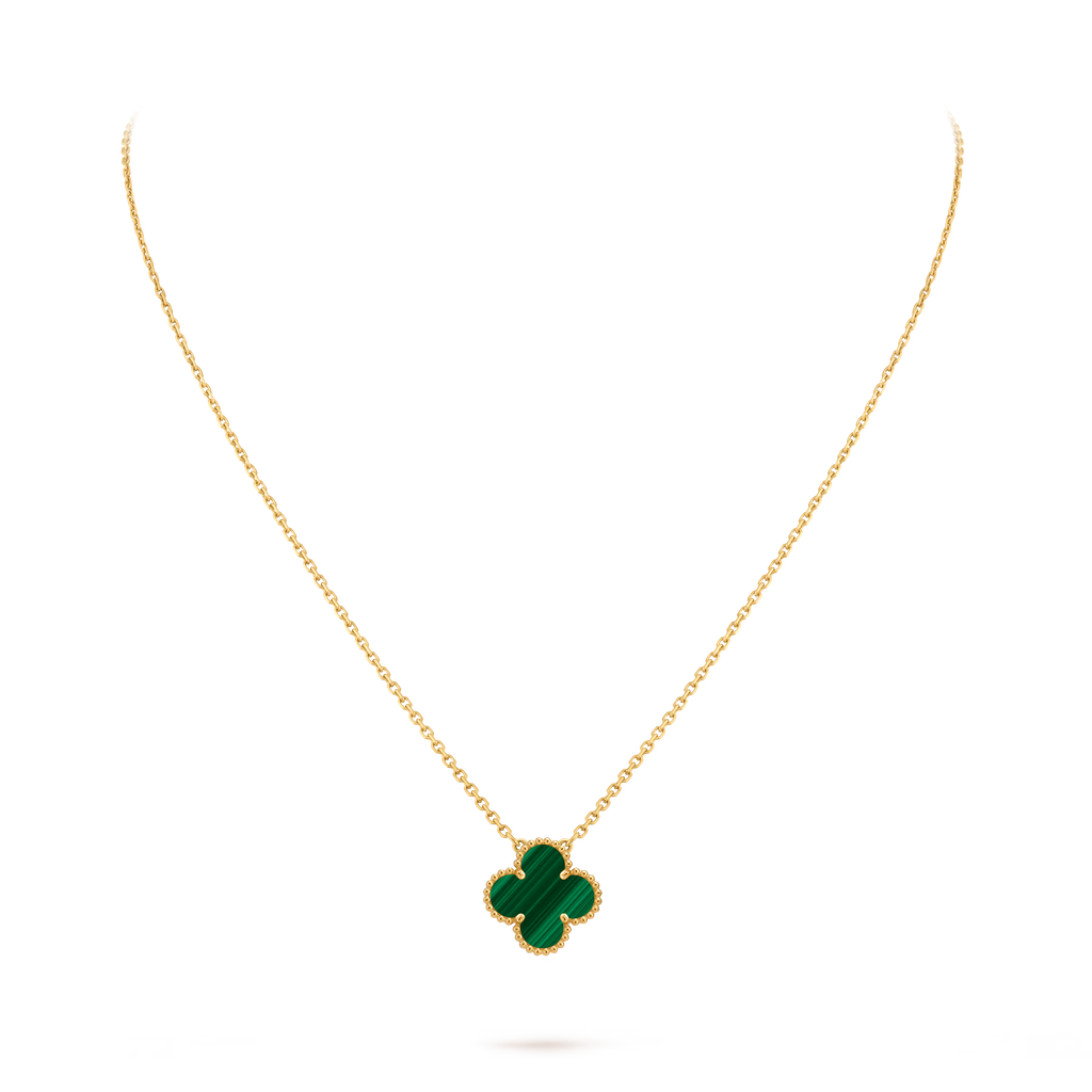 [Camiery] VA CLOVER 15MM MALACHITE GOLD NECKLACE