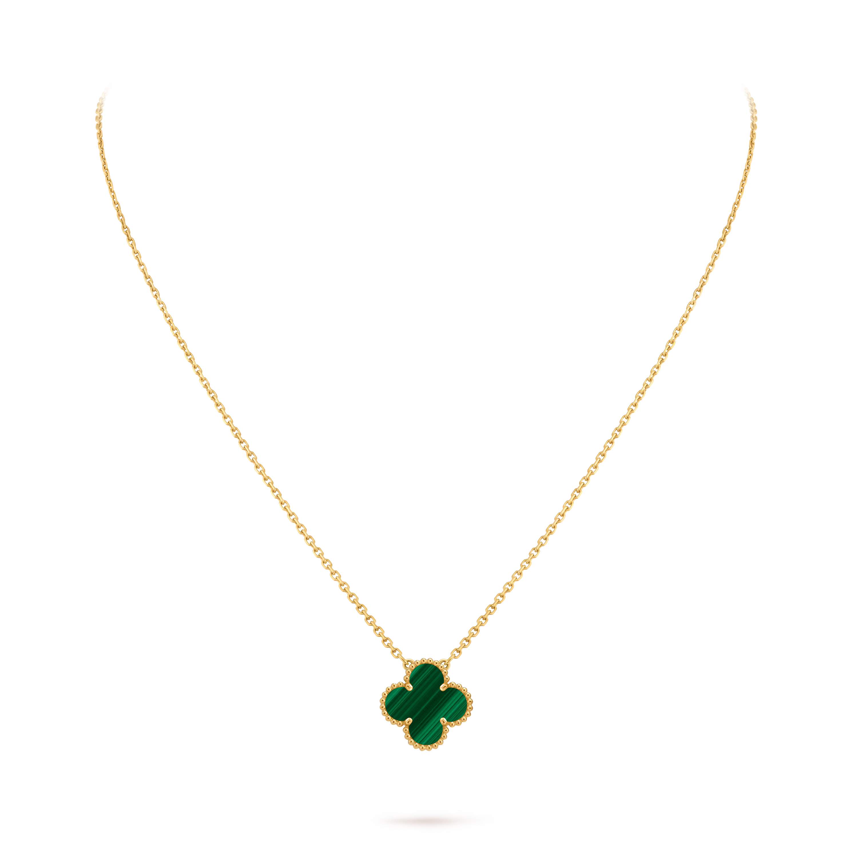[Camiery] VA CLOVER 15MM MALACHITE GOLD NECKLACE