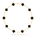 [Camiery] VA CLOVER 10 MOTIFS ONYX NECKLACE