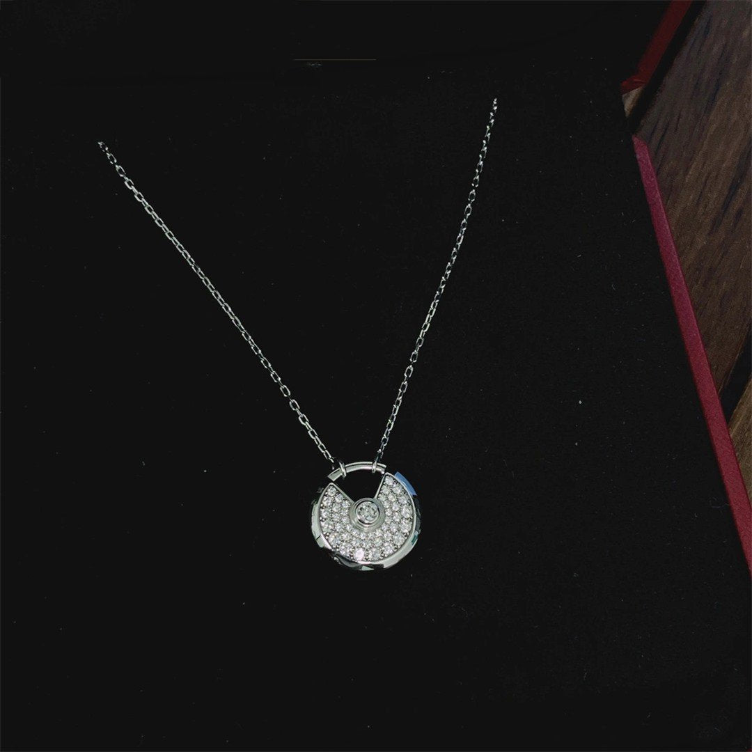 [CLOVER JEWELRY]AMULETTE SILVER FULL DIAMOND NECKLACE