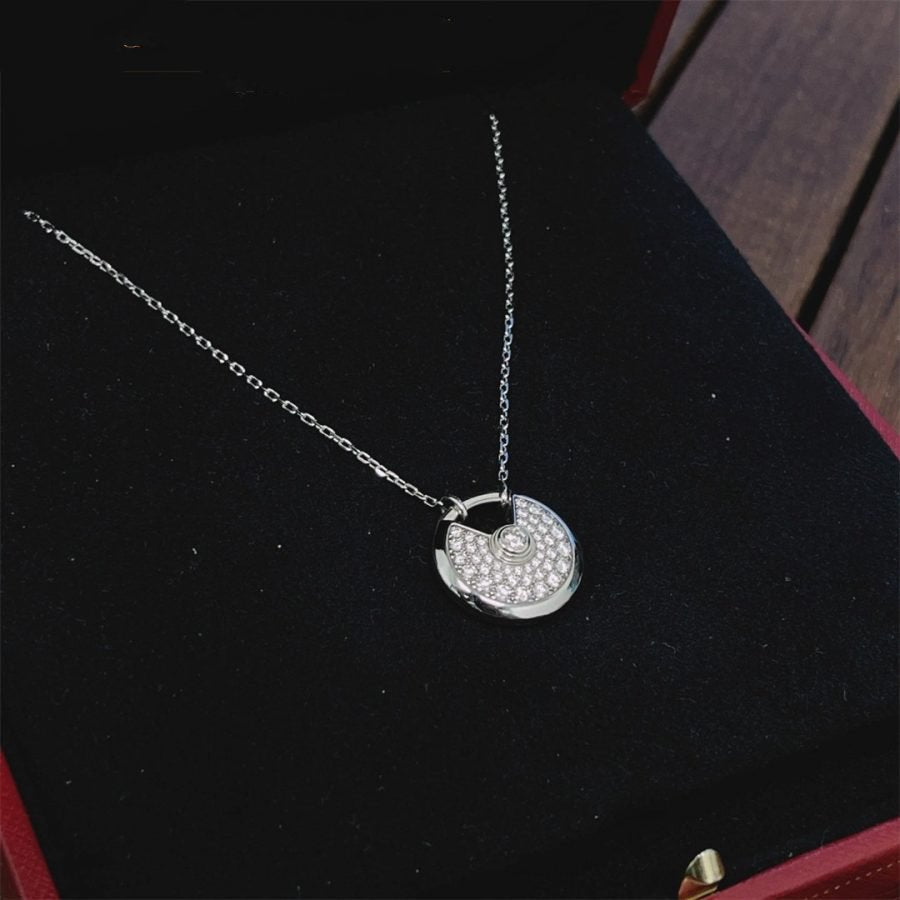 [CLOVER JEWELRY]AMULETTE SILVER FULL DIAMOND NECKLACE
