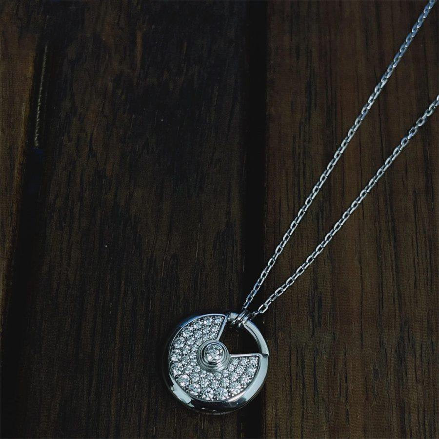 [CLOVER JEWELRY]AMULETTE SILVER FULL DIAMOND NECKLACE