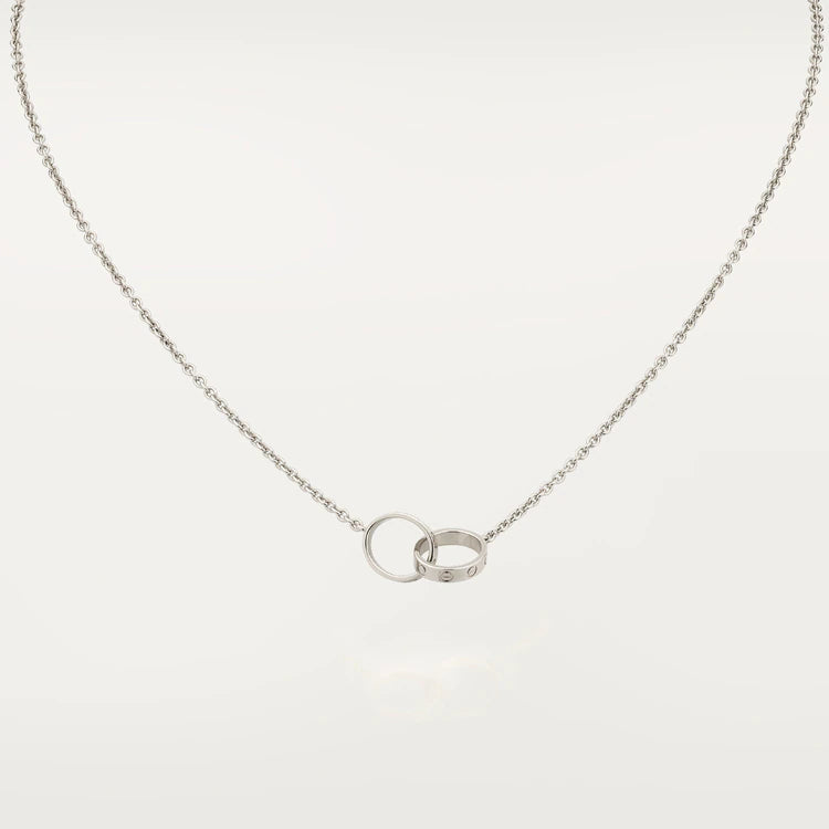 [CLOVER JEWELRY]LOVE NECKLACE PINK GOLD AND SILVER