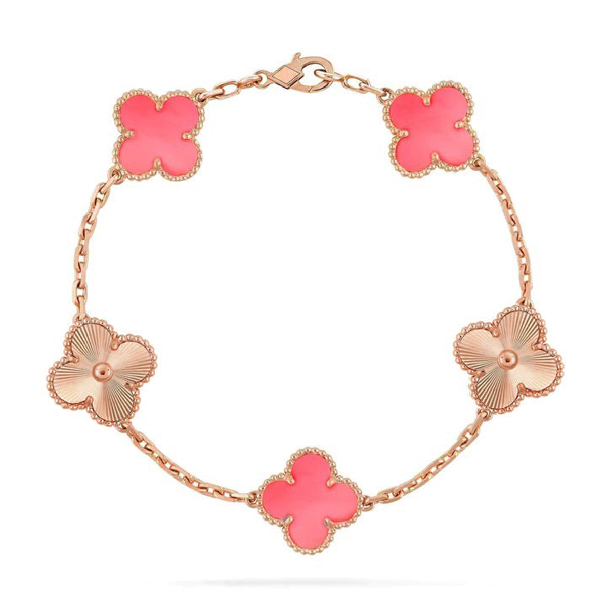 [Camiery] CLOVER 5 MOTIFS  PINK MOP BRACELET COLLECTION